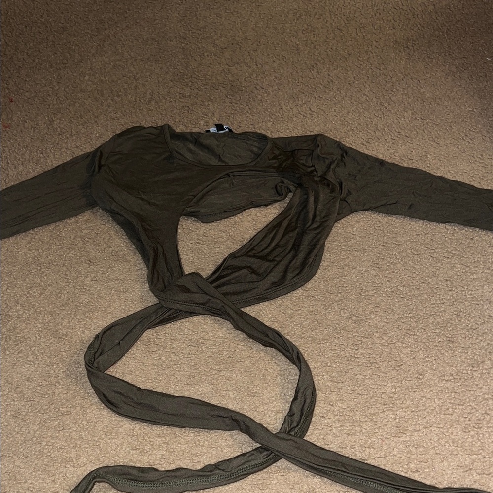 Fashion Nova Olive Wrap Top